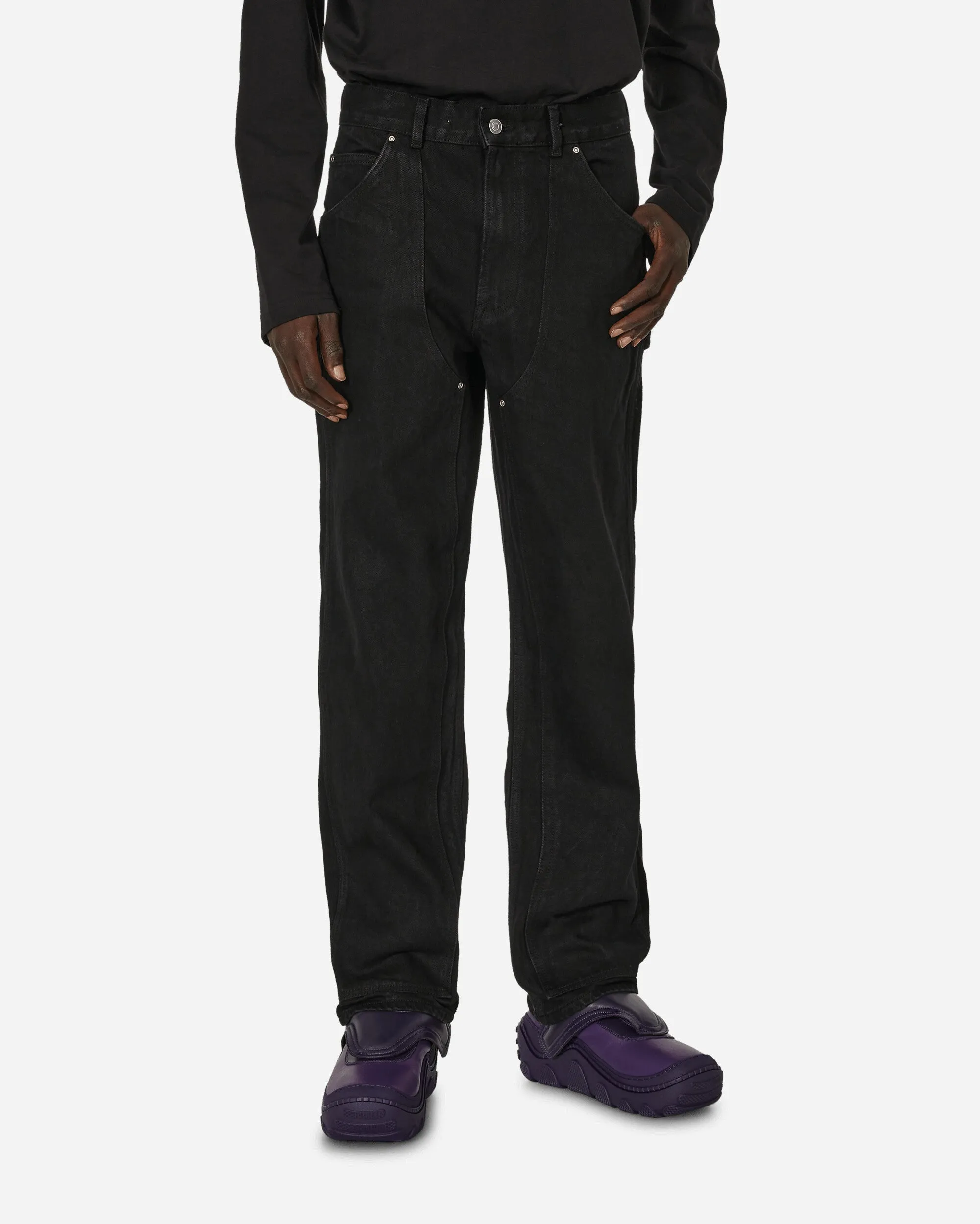 Double Knee Denim Pants Black Men's sweatshirt