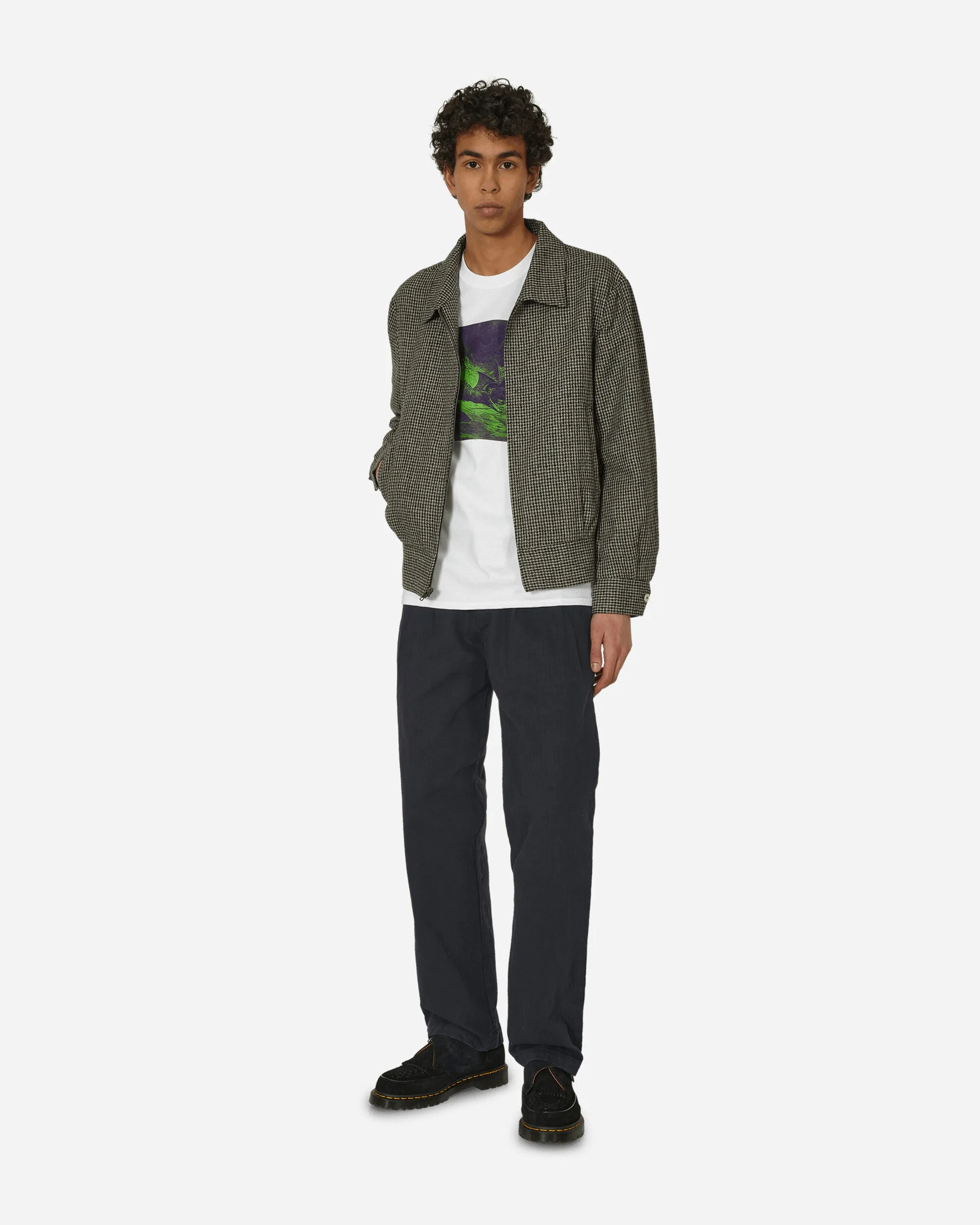 Double-Pleat Herringbone Pant Navy