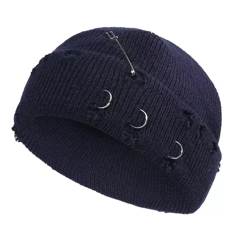 Downtown Metal Rings Short Docker Beanie