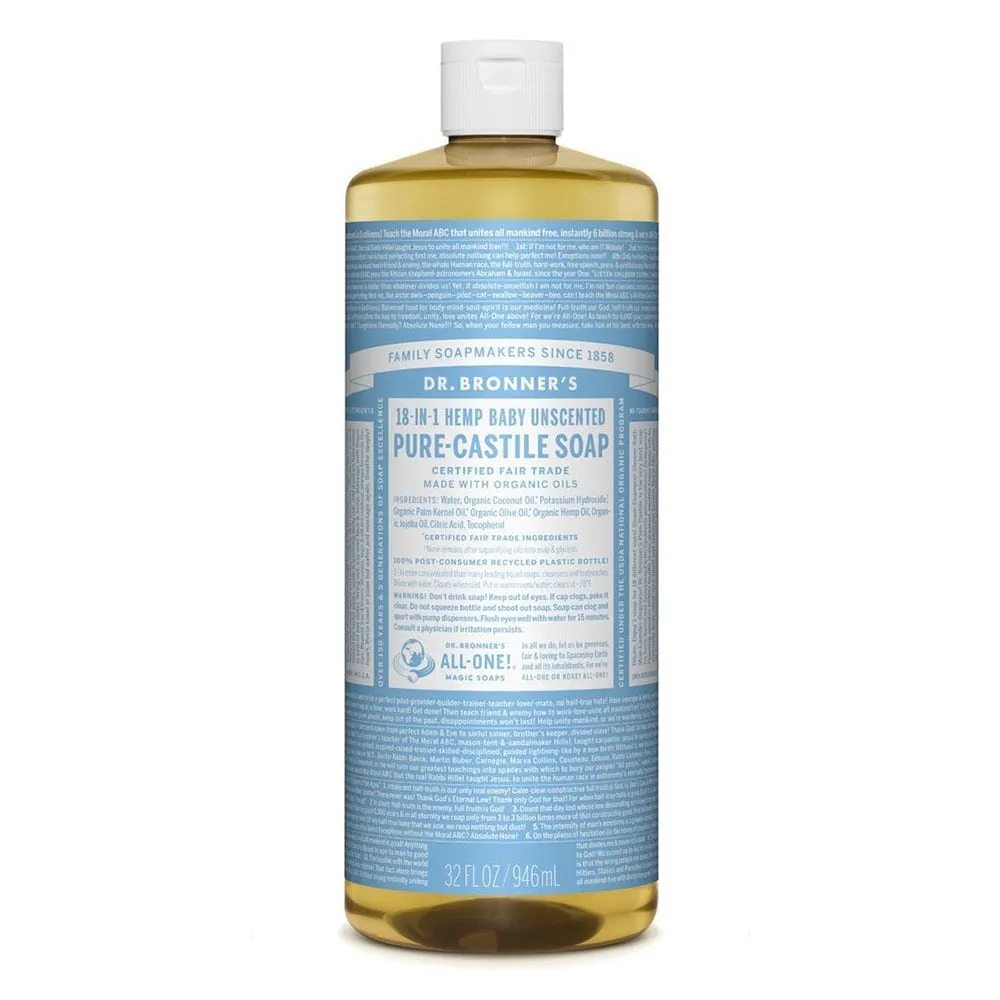 Dr. Bronner Baby Mild Unscented Pure Castile Soap