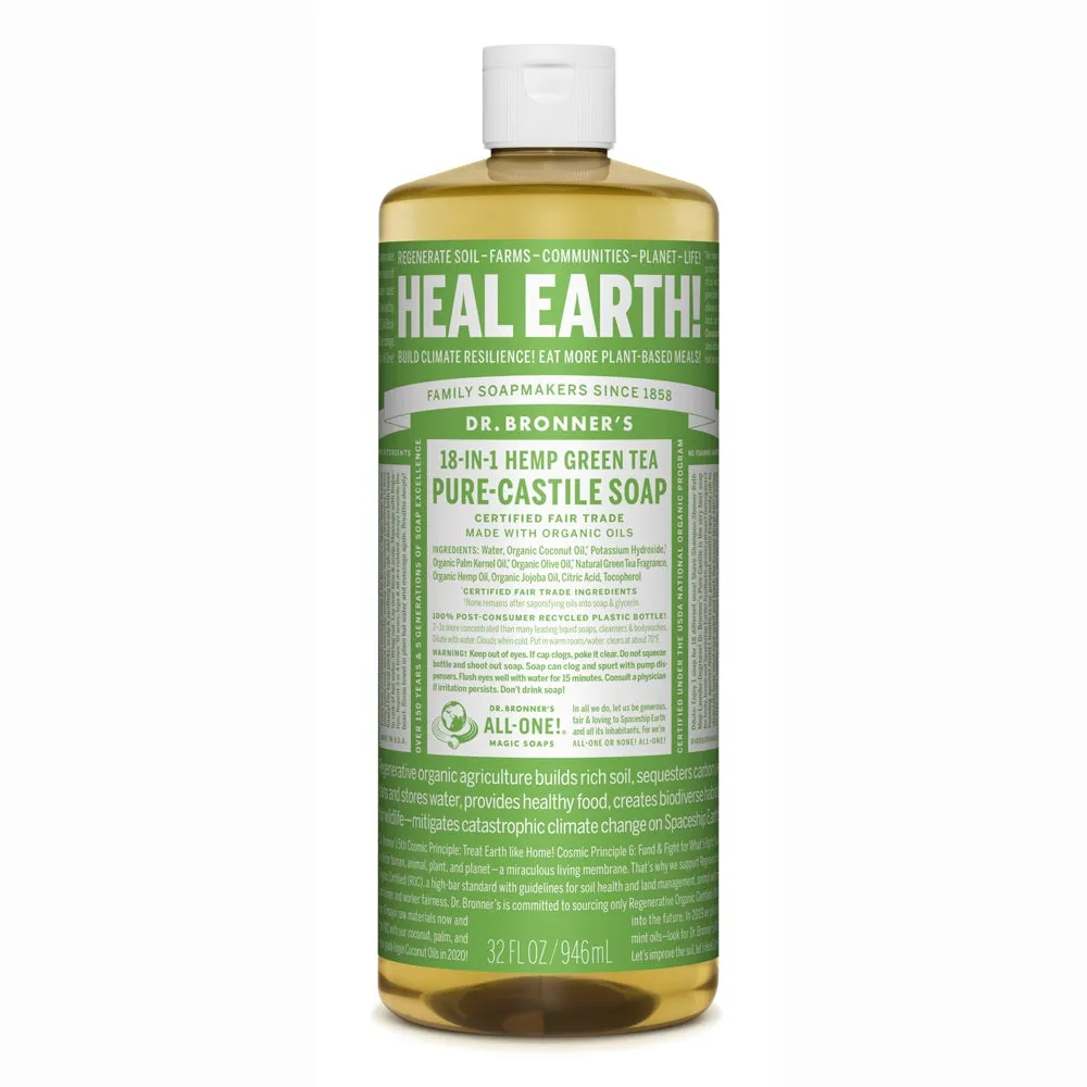 Dr. Bronner Green Tea Pure Castile Soap 