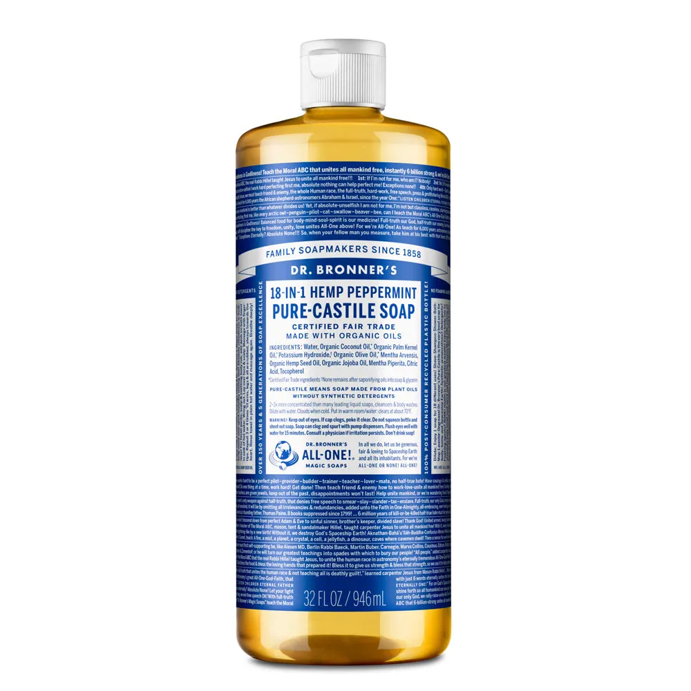 Dr. Bronner Peppermint Pure Castile Soap 