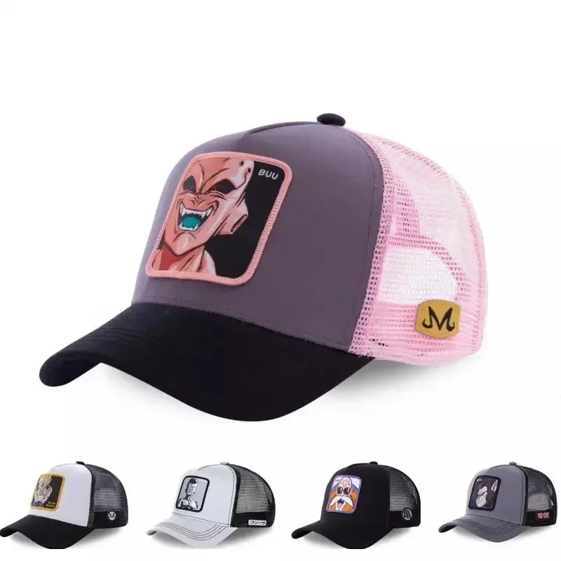 Dragon Ball Z Classic Trucker Cap stylish boater hat with ribbon on model