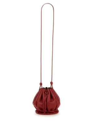 Drawstring Red Calf Leather Molina Bag stylish bucket bags