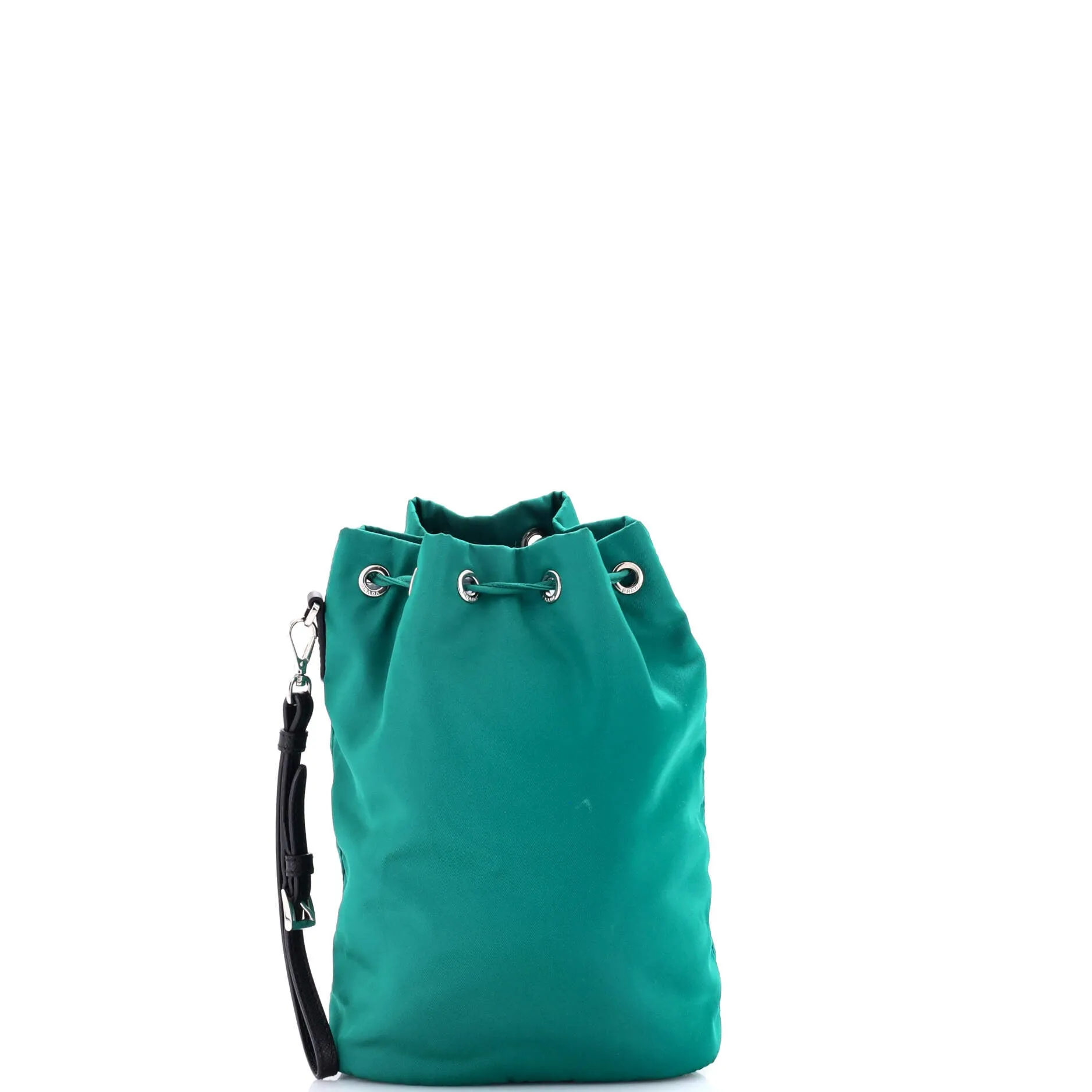 Drawstring Wristlet Bucket Bag Tessuto Small