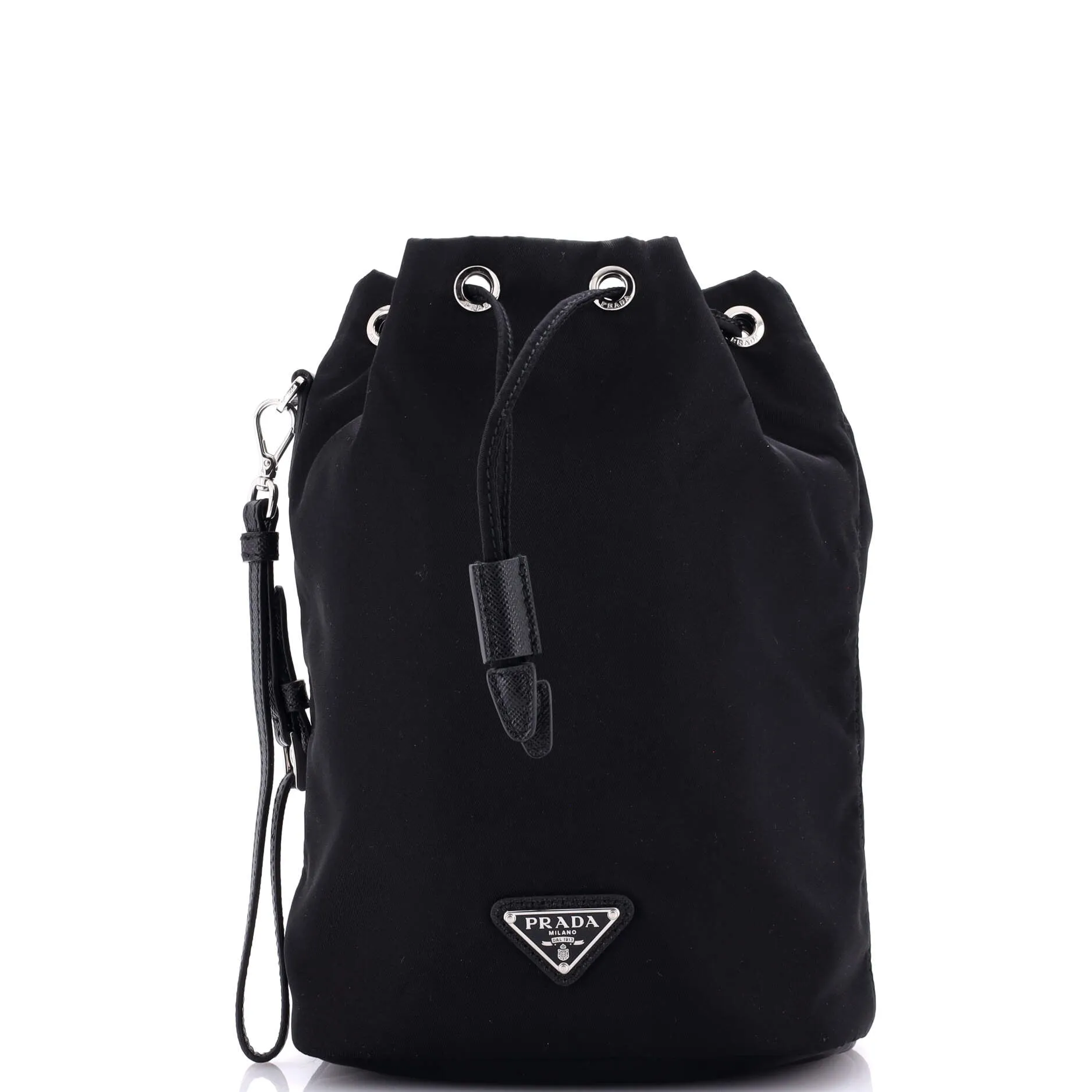Drawstring Wristlet Bucket Bag Tessuto Small stylish bucket bags