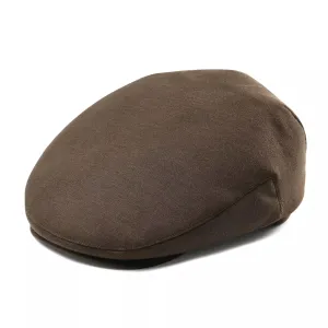 Dublin Plain Cotton Flat Cap boater hat with bow in beach sunlight