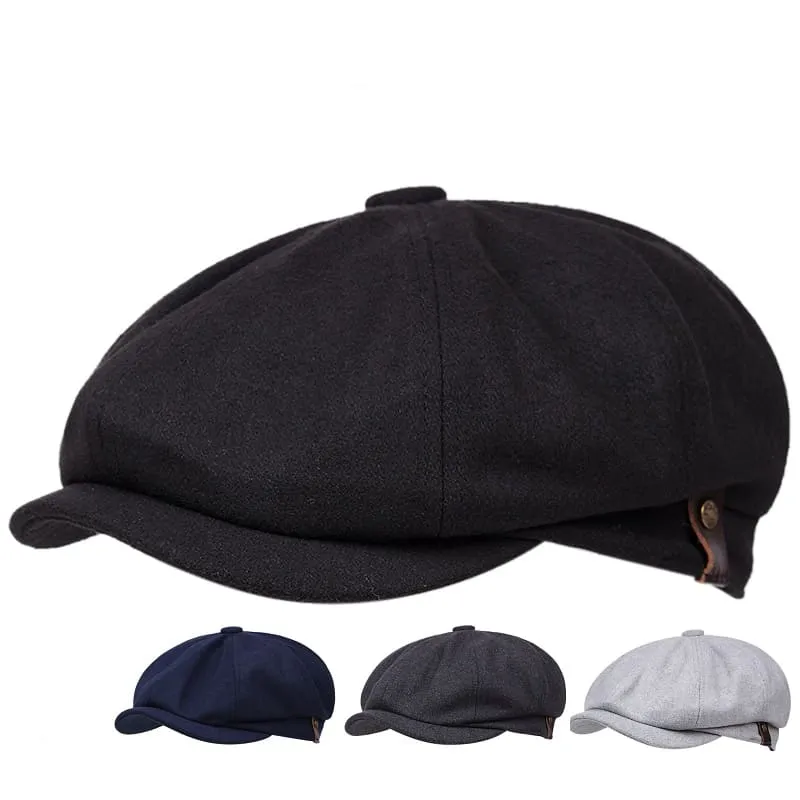 Dumfries Cotton Newsboy Cap stylish boater hat with ribbon on model