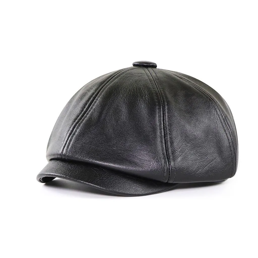 Dusseldorf Leather Newsboy Cap