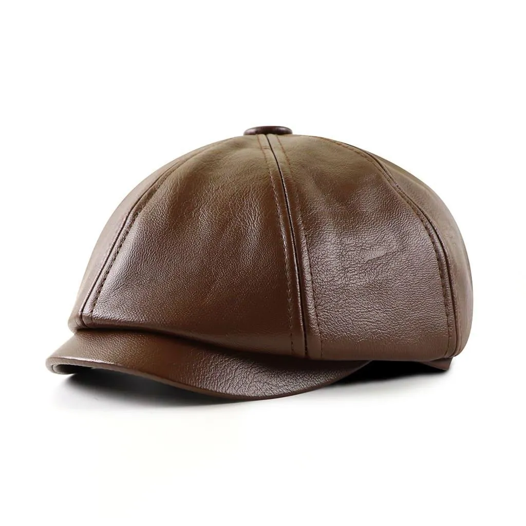 Dusseldorf Leather Newsboy Cap