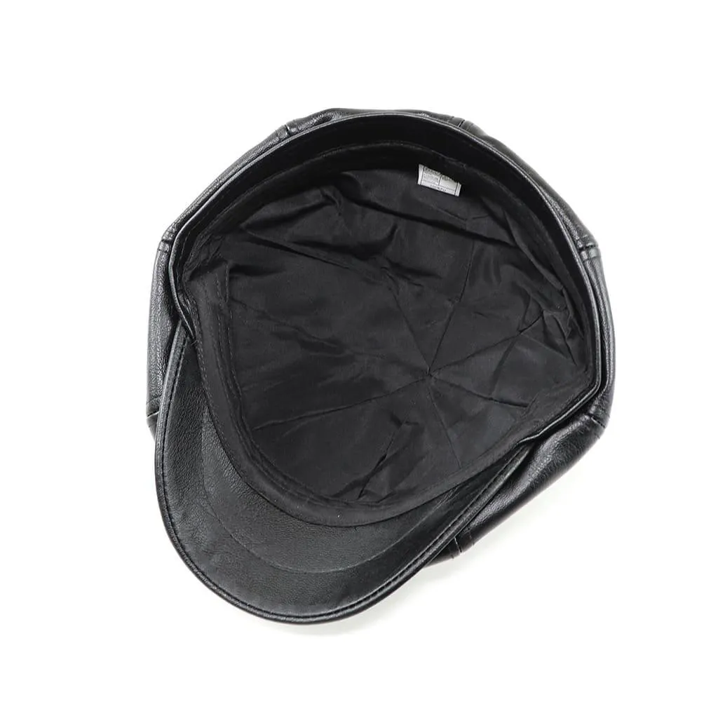 Dusseldorf Leather Newsboy Cap