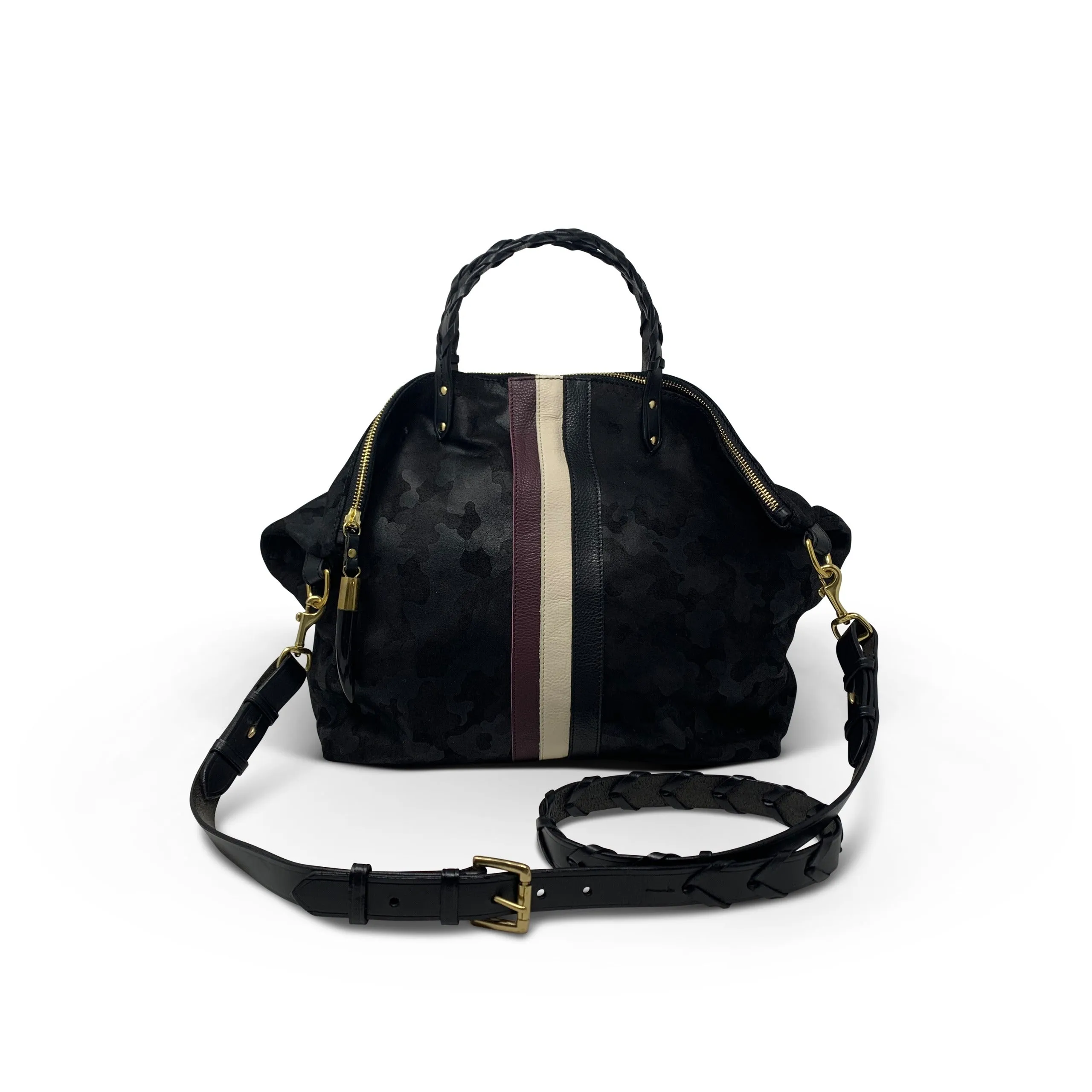 Dylan Holdall Black Camo Suede crossbody bags low price