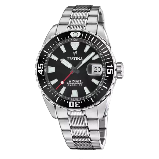 Elegant Festina Originals Men's Timepiece with Black Stainless Steel Bracelet F20669/3 