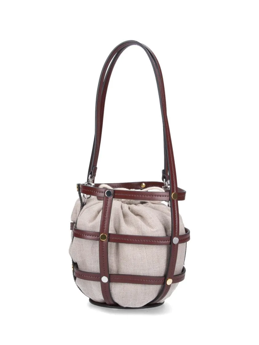 Ellie" Bucket Bag Ellie In Brown Leather