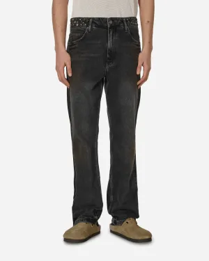 Embellished Flare Pants Aged Black Wash Men's sweatshirt