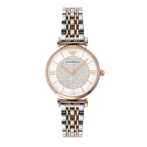 Emporio Armani Elegant Crystal Dial Two-Tone Women's Watch AR1926 