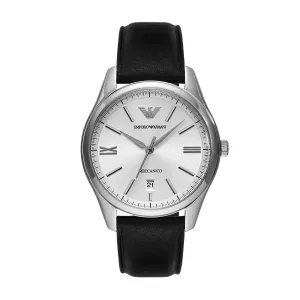 Emporio Armani Luxurious Automatic Watch with Black Leather Strap AR60077 