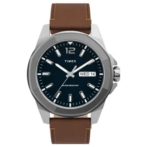 Essex Avenue Day-Date 44mm Leather Band Affordable casual watches Sporty casual watches Affordable luxury casual watches