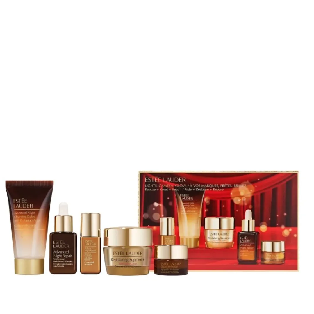 Estee Lauder Lights Camera Glow Rescue   Reset Repair Set