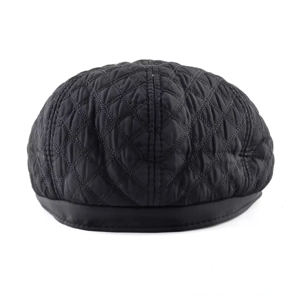 Ettinger Black Thick Cotton Newsboy Cap