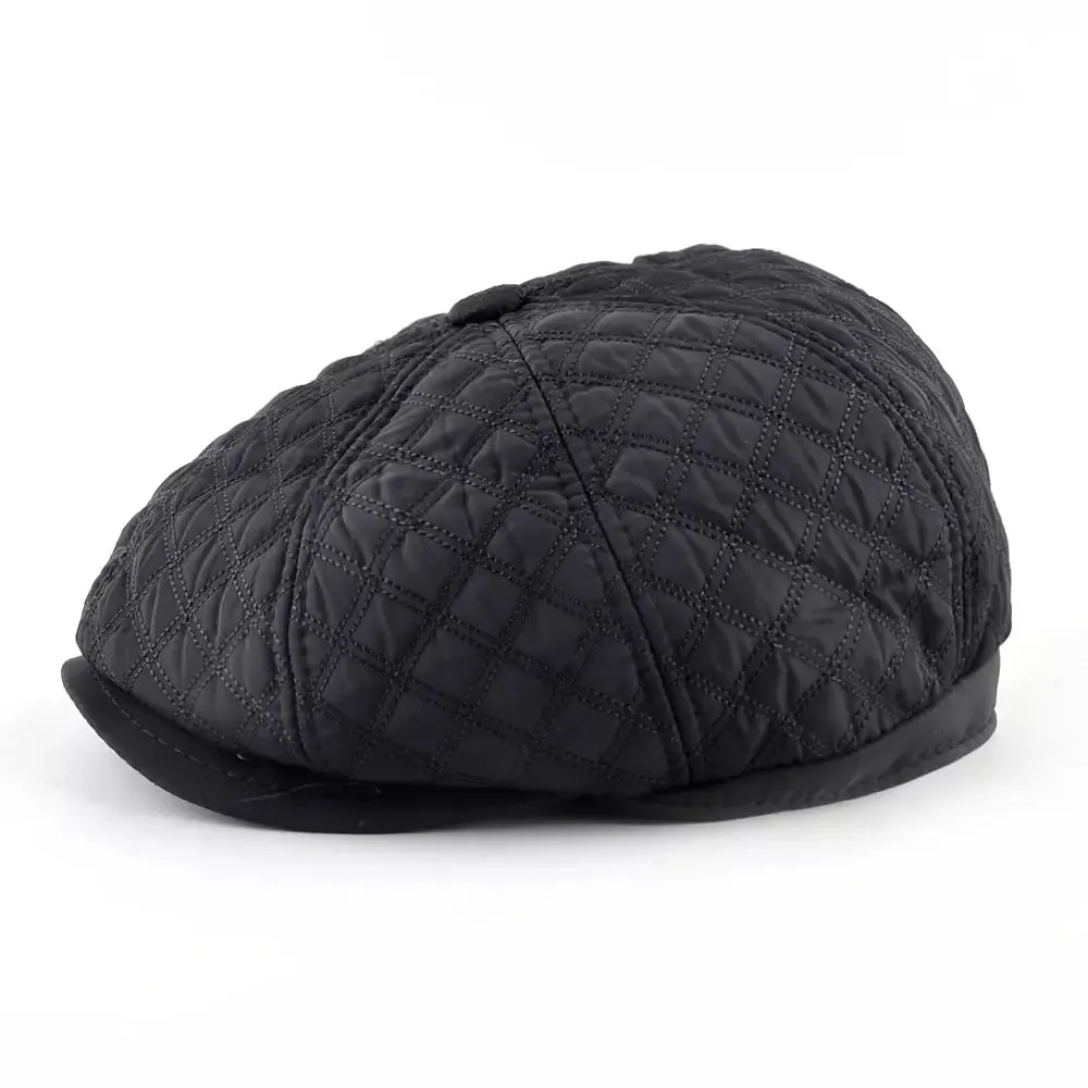Ettinger Black Thick Cotton Newsboy Cap