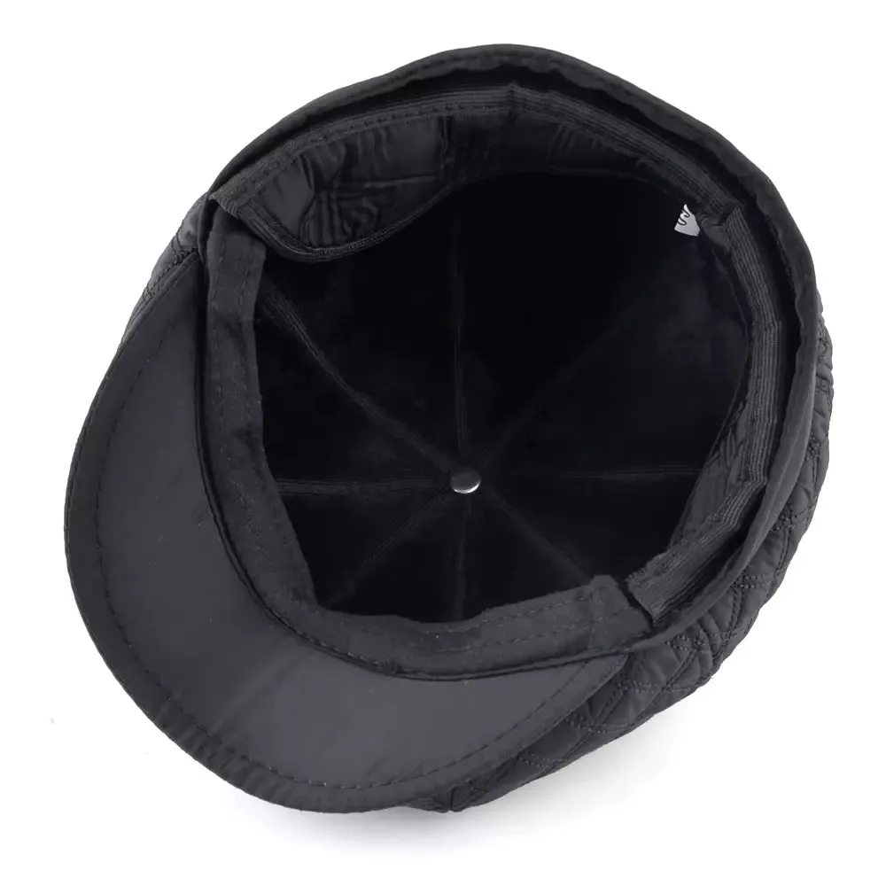 Ettinger Black Thick Cotton Newsboy Cap