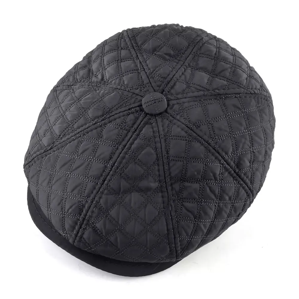 Ettinger Black Thick Cotton Newsboy Cap