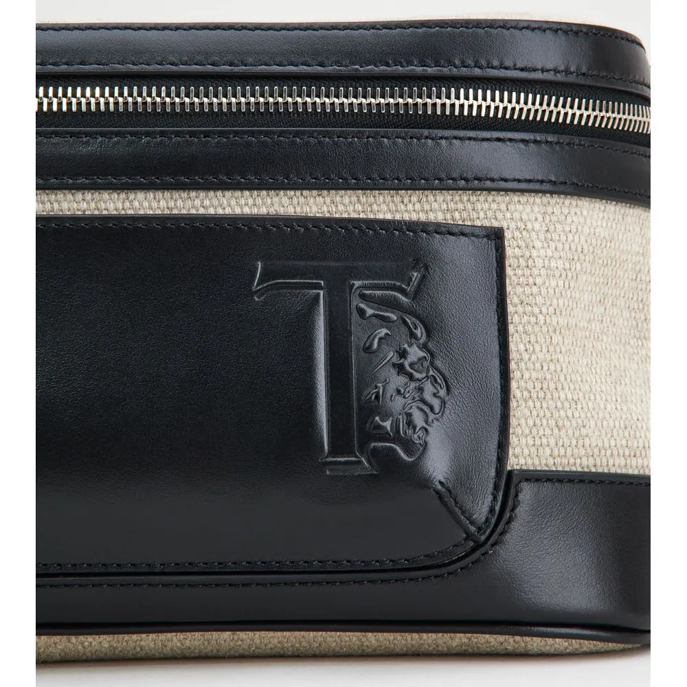 Fabric and Leather Waist Bag Small