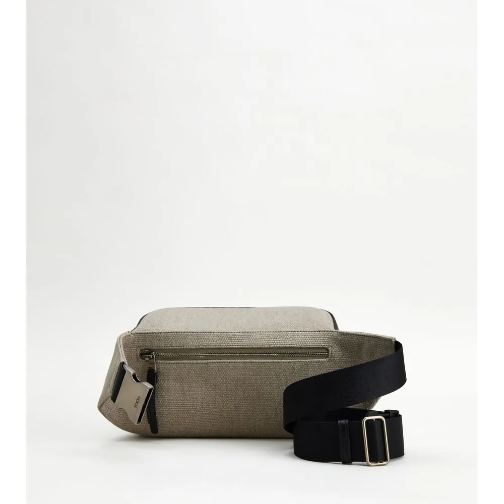 Fabric and Leather Waist Bag Small