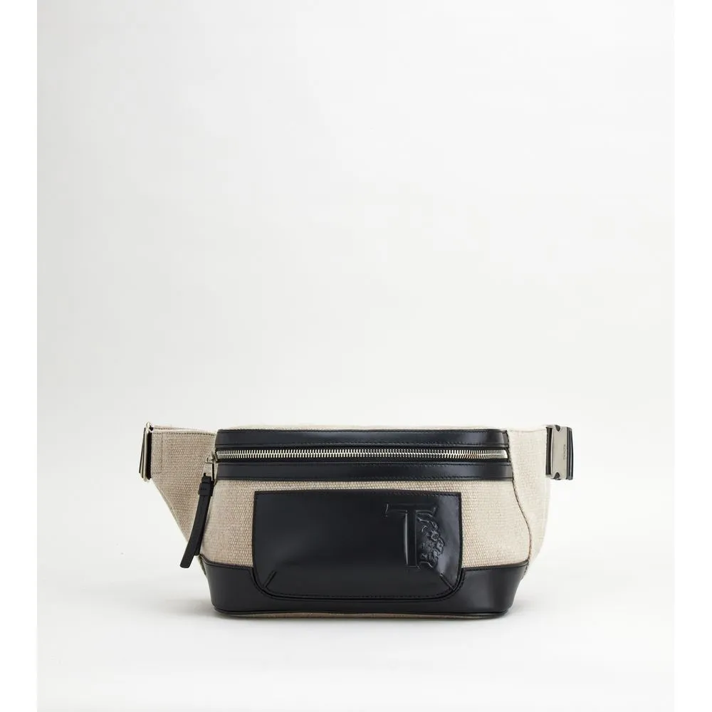 Fabric and Leather Waist Bag Small belt bags on sale