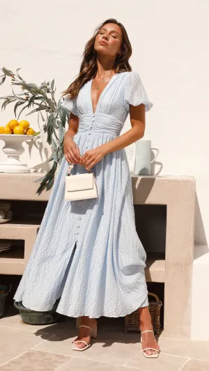 Faiz Maxi Dress - Light Blue,prom dresses,wedding guest dresses,homecoming dresses,bridesmaid dresses,cocktail dresses,women clothing,summer dresses,formal dresses,sundresses,mother of the bride dresses,quince clothing,bodycon dress,dress casual,dress desi
