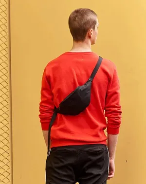 Fashion Black Nylon Mens Fanny Pack Sling Bag Chest Bag Hip Bag Black One Shoulder Backpack for Men Black
