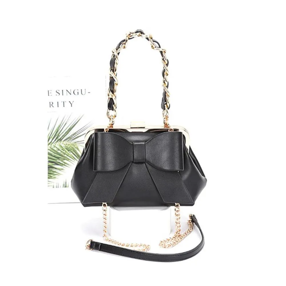 FASHNZFAB Bow Tie Top Handle Convertible Swing Bag