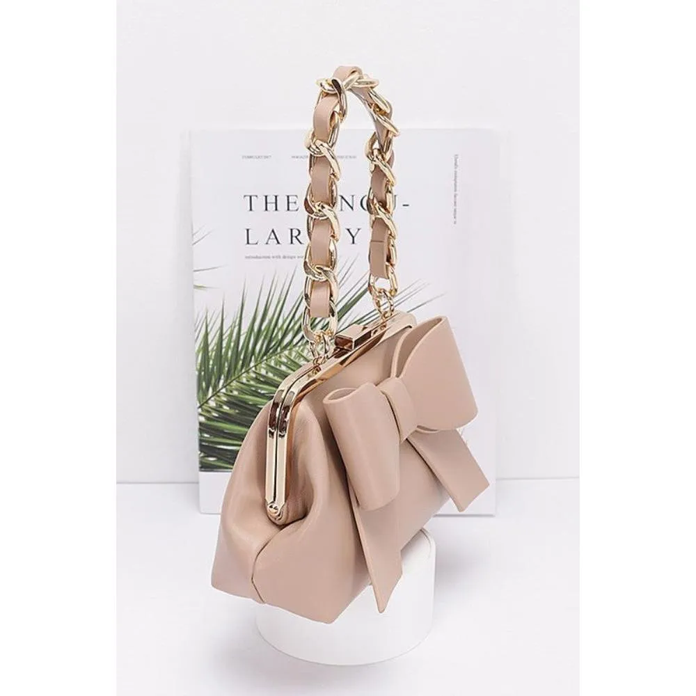 FASHNZFAB Bow Tie Top Handle Convertible Swing Bag