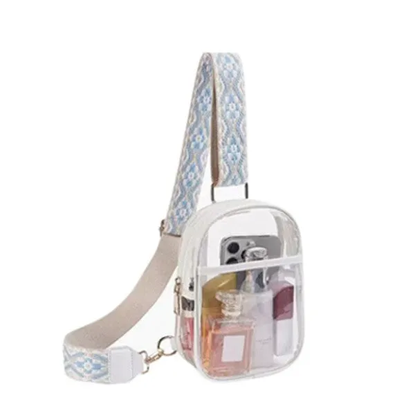 FASHNZFAB Easy Travels Clear Stadium Sling Crossbody Bag belt bags on sale