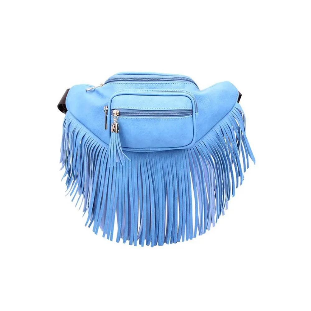 FASHNZFAB Fashion Fringe Tassel Fanny Pack Waist Bag