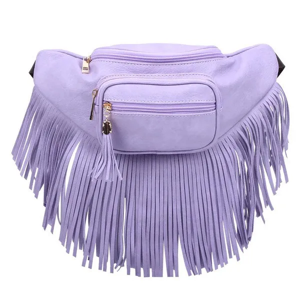 FASHNZFAB Fashion Fringe Tassel Fanny Pack Waist Bag