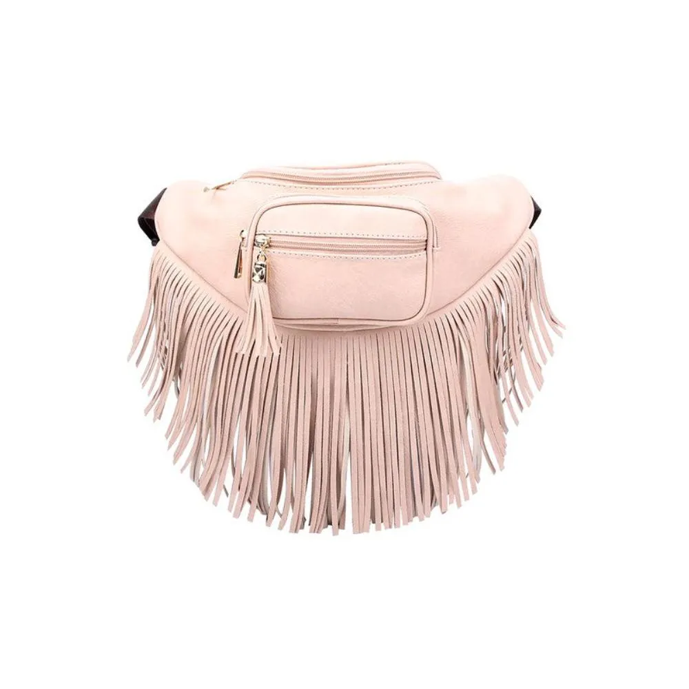 FASHNZFAB Fashion Fringe Tassel Fanny Pack Waist Bag