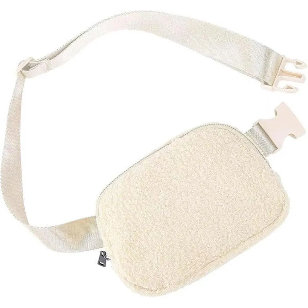 FASHNZFAB Lola Boucle Sherpa Sling/Belt Bag