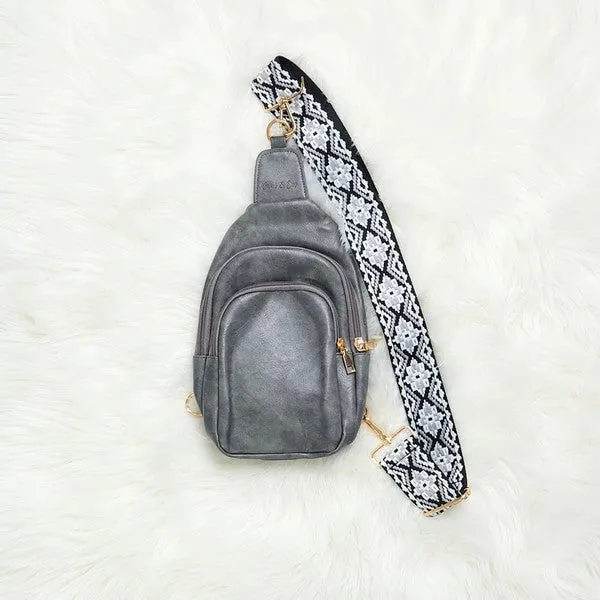 FASHNZFAB Mylah Crossbody Sling Vegan Leather Handbag