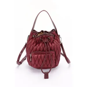 FASHNZFAB Nylon Quilted Puffer Convertible Bucket Bag stylish bucket bags
