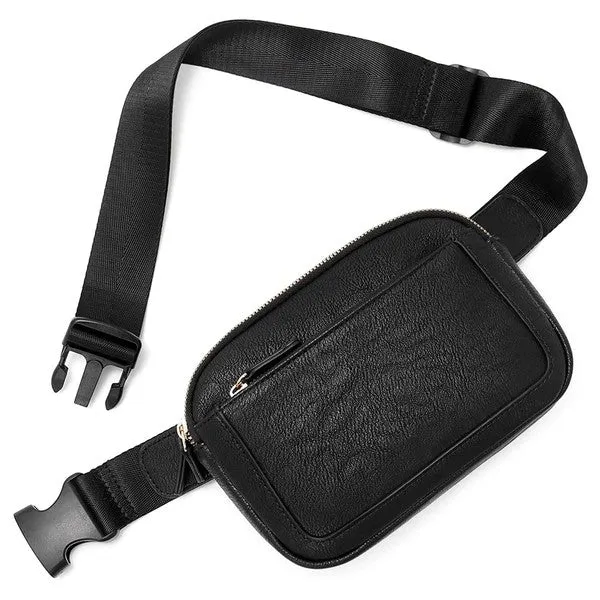 FASHNZFAB Presly Vegan Leather Everywhere Sling Belt Bag