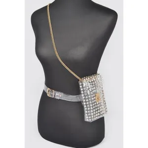 FASHNZFAB Studs Clear Convertible Plus Size Belt Bag belt bags on sale