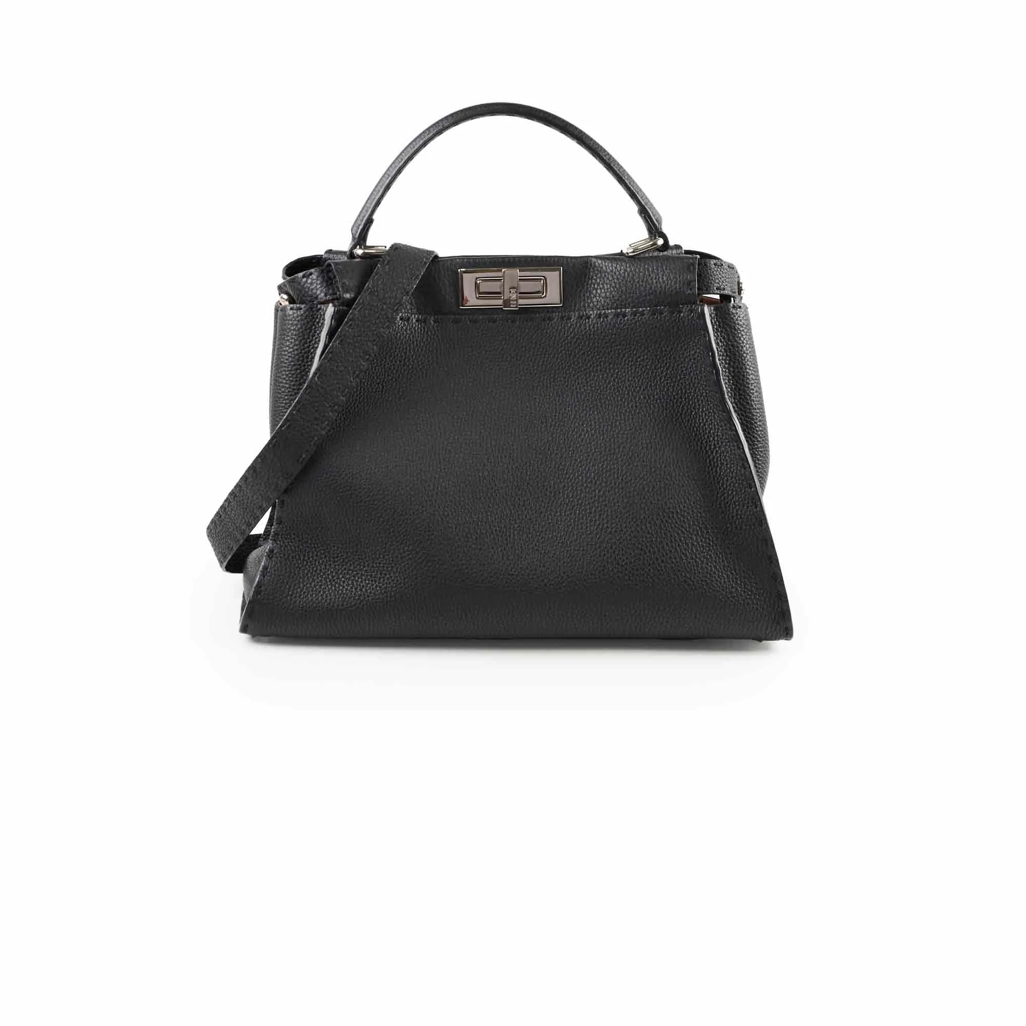 Fendi Medium Peekaboo Black Top Handle Bags Cheap