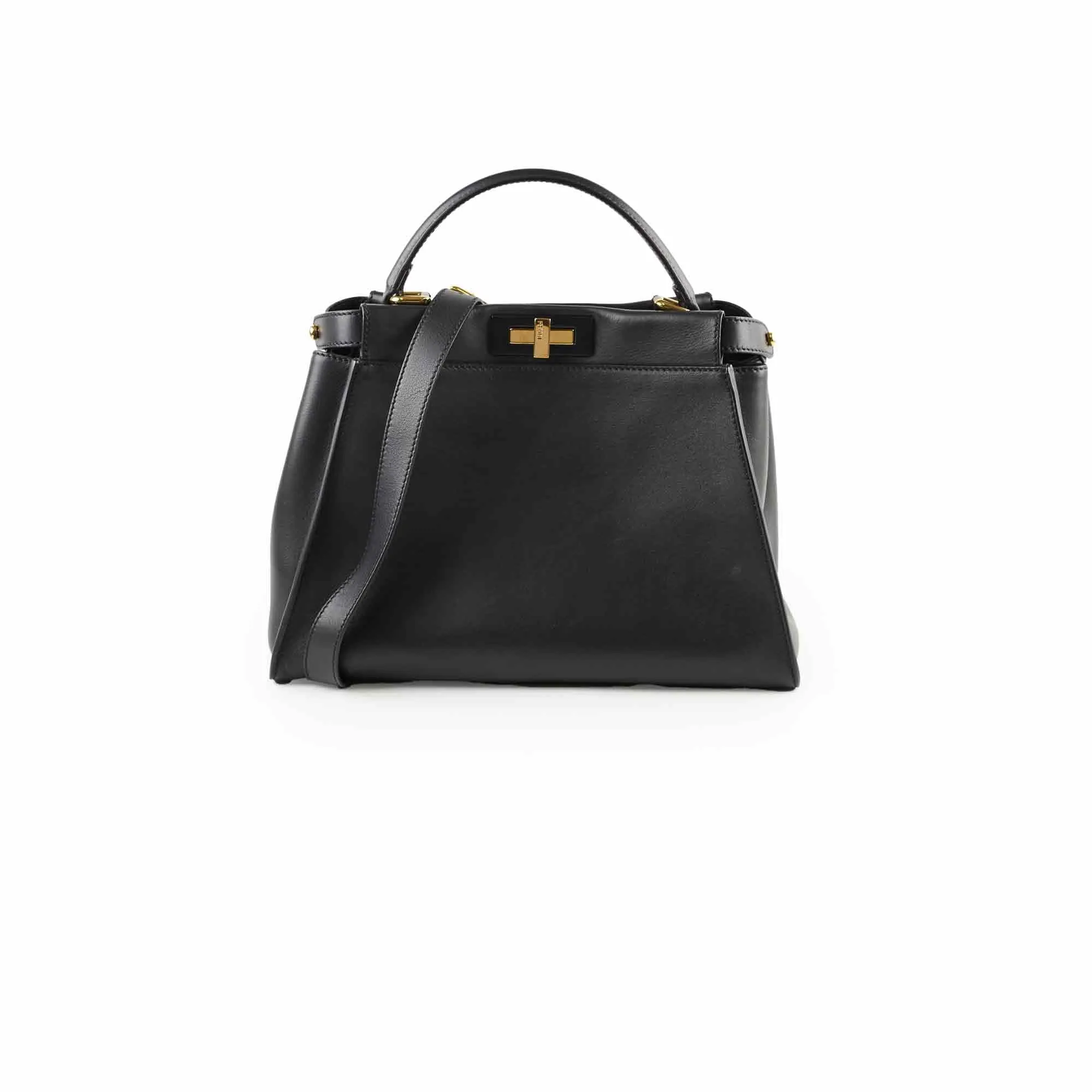 Fendi Medium Peekaboo Black Top Handle Bags Cheap