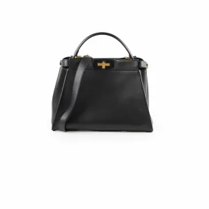 Fendi Medium Peekaboo Black Top Handle Bags Cheap