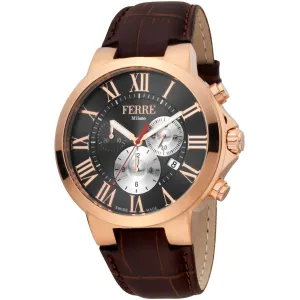 Ferre Milano Men's Watch - Classic Quartz Black Dial Leather Strap | FM1G177L0031 Luxury Quartz Watch Quartz Watch Sale