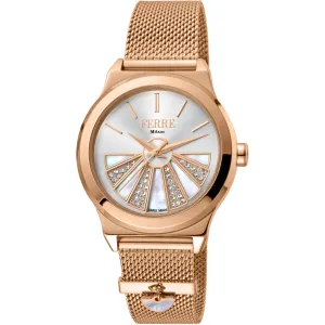 Ferre Milano Women's Watch - Classic White Dial Rose Gold Bracelet | FM1L125M0071 Luxury Quartz Watch Quartz Watch Sale
