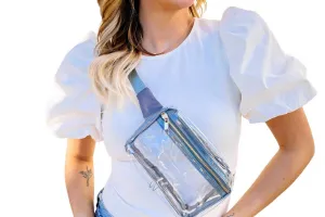 Ferris Clear Belt Bag In Gray belt bags on sale