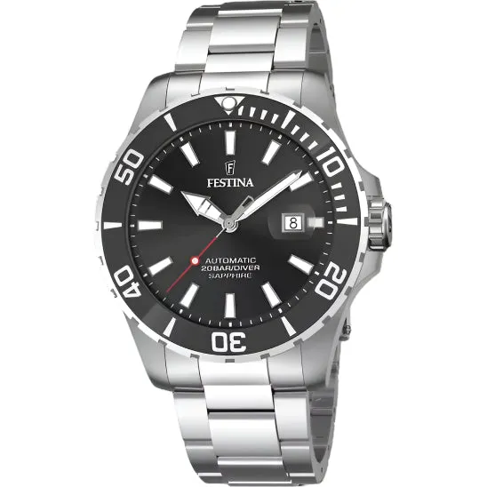 Festina Automatic Black Dial Stainless Steel Strap Watch f20531/4 